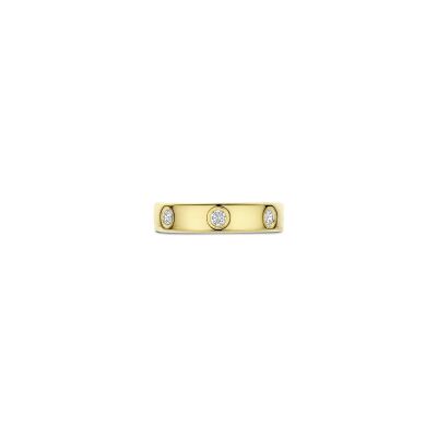 Bague Ti Sento en argent doré et oxyde de zirconium, taille 56