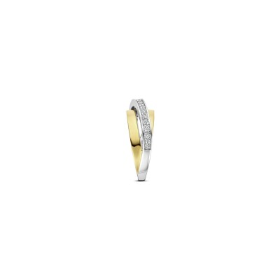 Bague Ti Sento en argent doré et oxyde de zirconium, taille 56