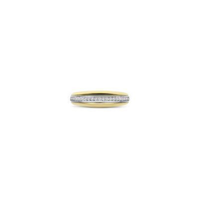 Bague Ti Sento en argent doré et oxyde de zirconium, taille 56