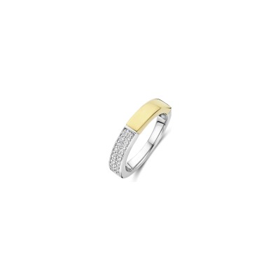 Bague Ti Sento en argent doré et oxyde de zirconium, taille 54