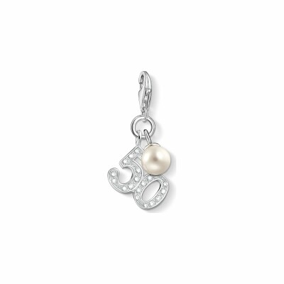 Charm Thomas Sabo 50 en argent, perle et oxyde de zirconium