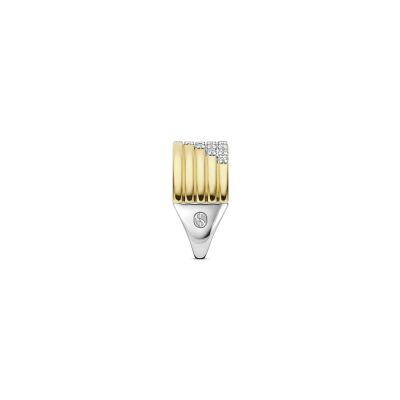 Bague Ti Sento en argent doré et oxyde de zirconium, taille 60