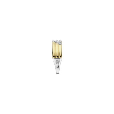 Bague Ti Sento en argent doré et oxyde de zirconium, taille 56