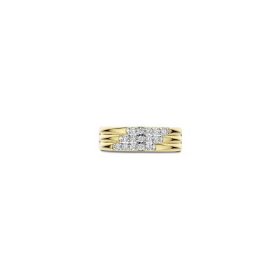 Bague Ti Sento en argent doré et oxyde de zirconium, taille 56