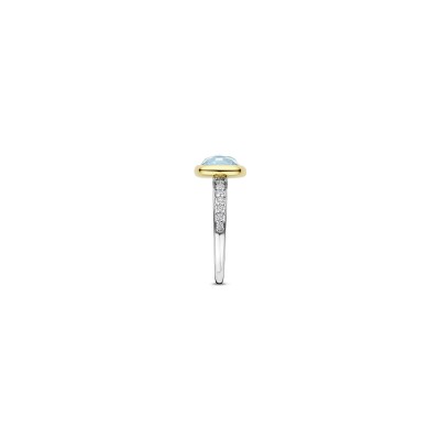 Bague Ti Sento en argent doré et oxyde de zirconium, taille 52