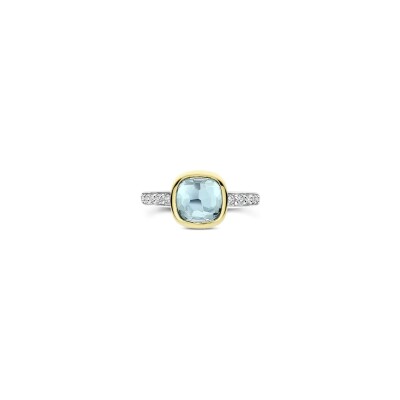 Bague Ti Sento en argent doré et oxyde de zirconium, taille 52