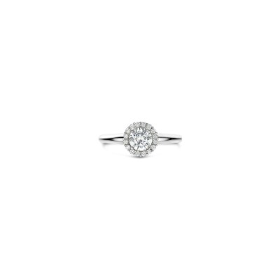 Bague Ti Sento en argent plaqué platine et oxyde de zirconium, taille 52