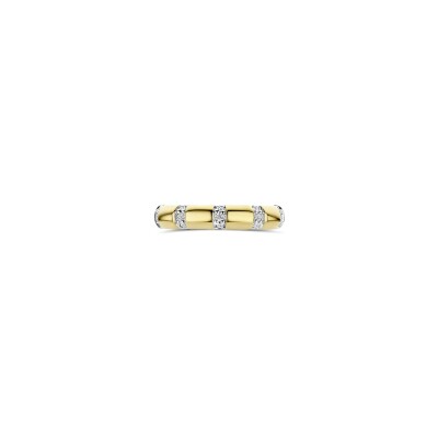 Bague Ti Sento en argent doré et oxyde de zirconium, taille 56