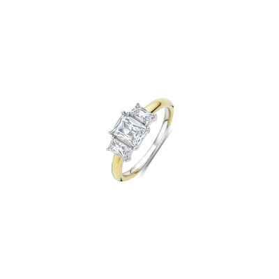Bague Ti Sento en argent doré et oxyde de zirconium, taille 56