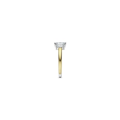Bague Ti Sento en argent doré et oxyde de zirconium, taille 56