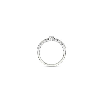 Bague Ti Sento en argent plaqué platine et oxyde de zirconium, taille 52