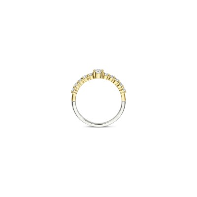Bague Ti Sento en argent doré et oxyde de zirconium, taille 52