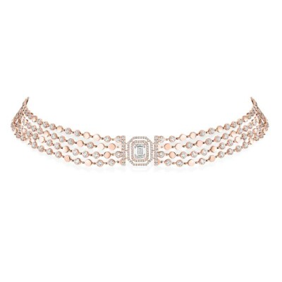 Collier choker Messika D-Vibes en or rose et diamants