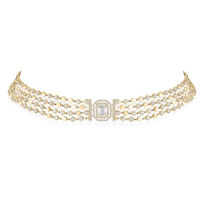 Messika D-Vibes choker necklace, yellow gold, diamonds