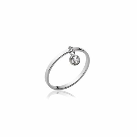 Bague en argent rhodié et oxydes de zirconium