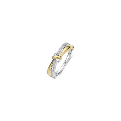 Bague Ti Sento en argent doré et oxydes de zirconium