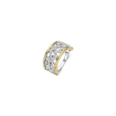 Bague Ti Sento en argent doré et oxydes de zirconium