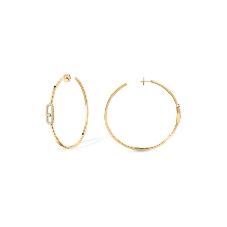 Messika Move Uno creole earrings, yellow gold, diamonds