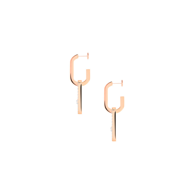 Messika Move Link pendant earrings, rose gold and diamonds