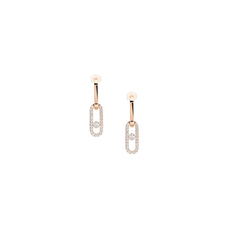 Messika Move Link pendant earrings, rose gold and diamonds