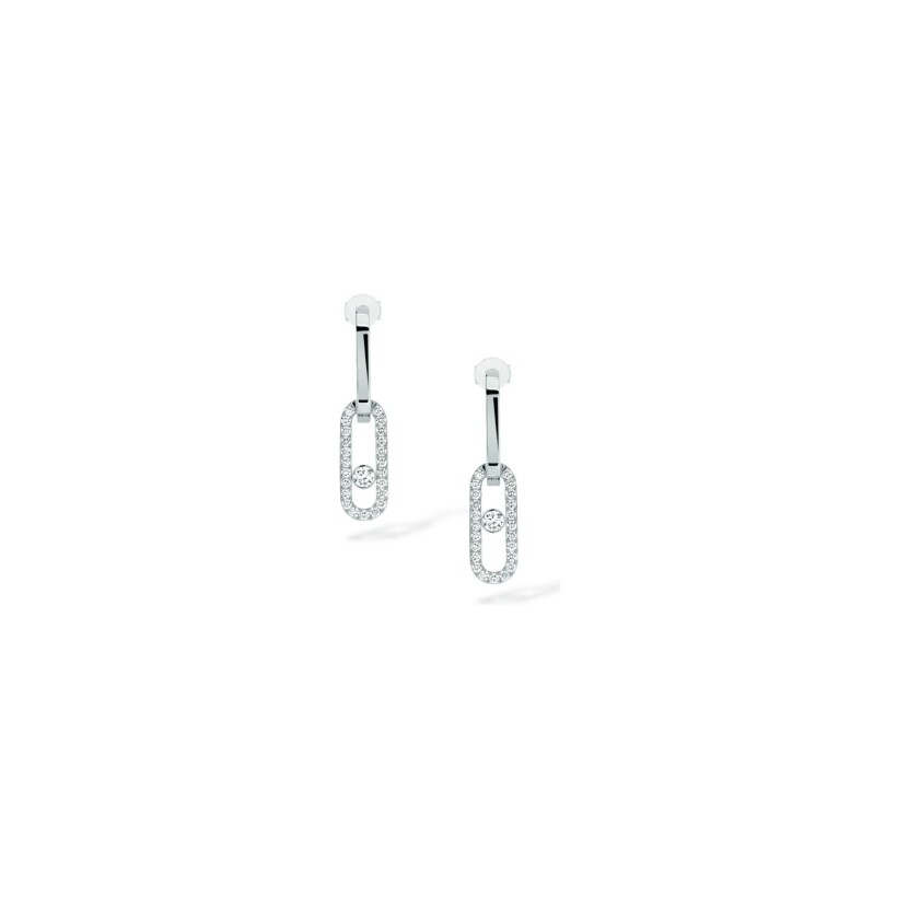 Messika Move Link pendant earrings, white gold and diamonds