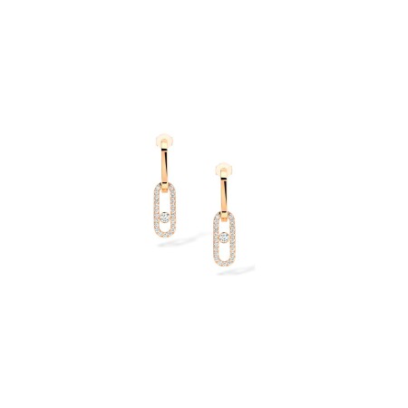 Boucles d'oreilles pendantes Messika Move Link en or jaune et diamants