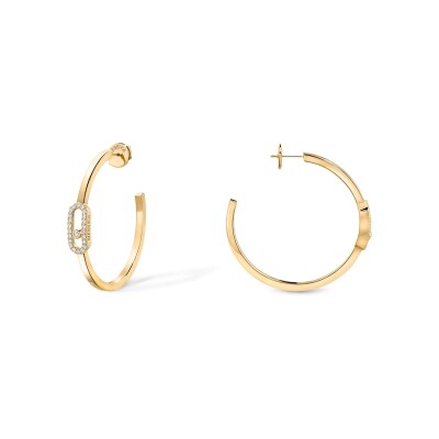 Messika Move Uno creole earrings, yellow gold, diamonds