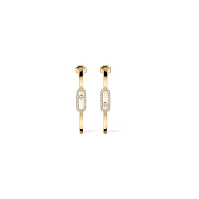 Messika Move Uno creole earrings, yellow gold, diamonds