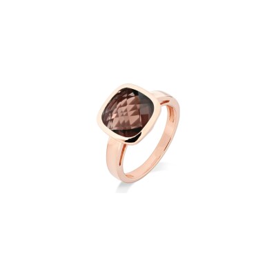 Bague Cesare Pompanon Poppy Blue en or rose et quartz fumé
