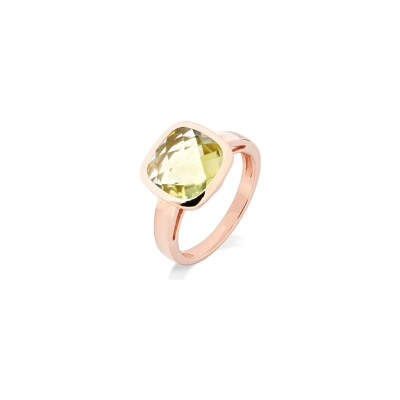Bague Cesare Pompanon Poppy Blue en or rose et quartz lemon