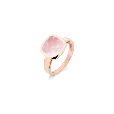 Bague Cesare Pompanon Poppy Blue en or rose et quartz rose