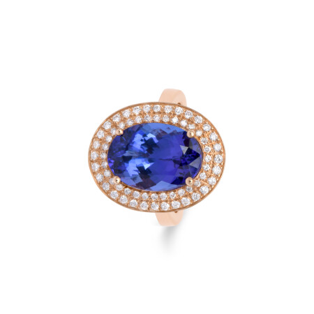 Bague Espero en or rose, tanzanite et diamants