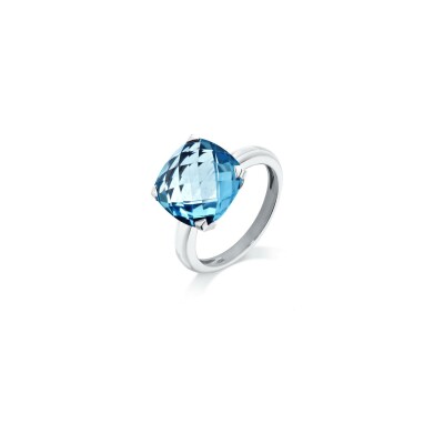 Bague Cesare Pompanon Poppy Blue en or blanc et topaze