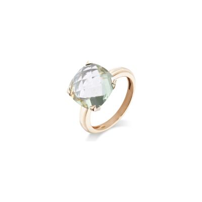 Bague Cesare Pompanon Poppy Blue en or rose et prasiolite, grand modèle