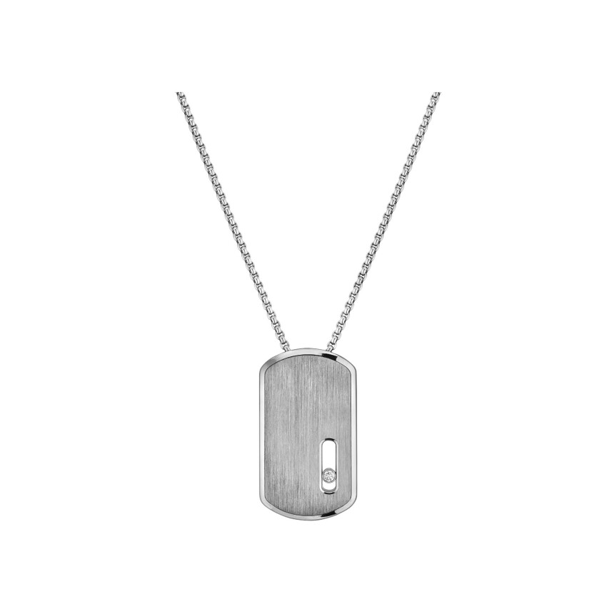 Messika Move Titanium GM pendant, titanium and diamond