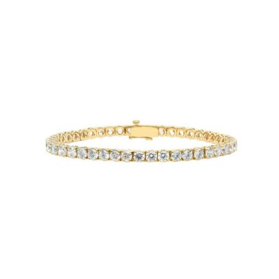 Bracelet Ligne en or jaune et rivière diamants