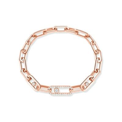 Bracelet Messika Move Link en or rose et diamants