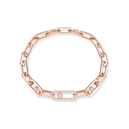 Bracelet Messika Move Link en or rose et diamants