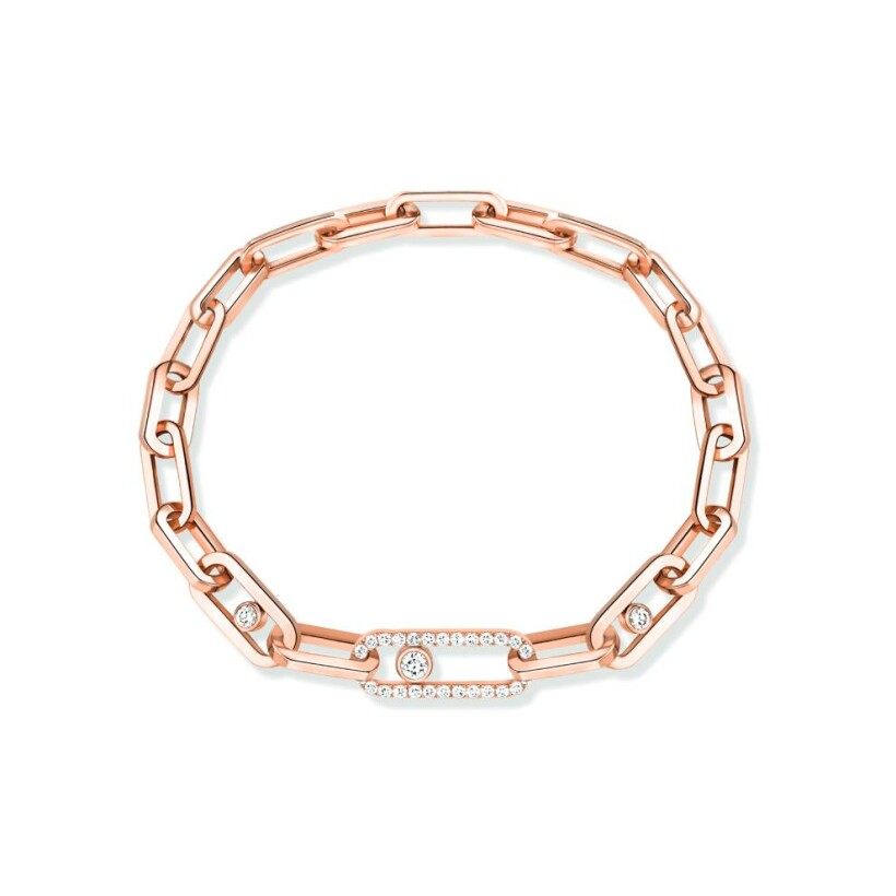 Messika Move Link bracelet, rose gold and diamonds