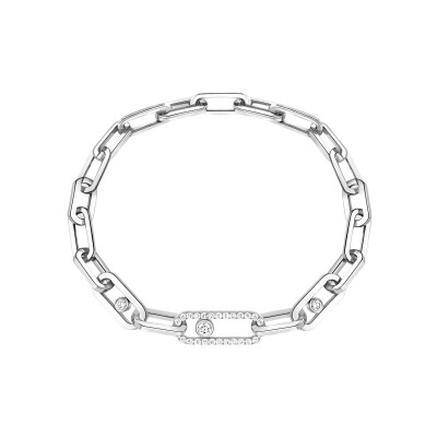 Bracelet Messika Move Link en or blanc et diamants