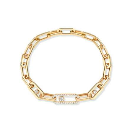 Bracelet Messika Move Link en or jaune et diamants