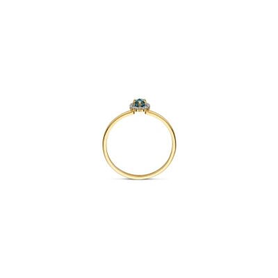 Bague Blush en or jaune et topaze bleue, taille 52