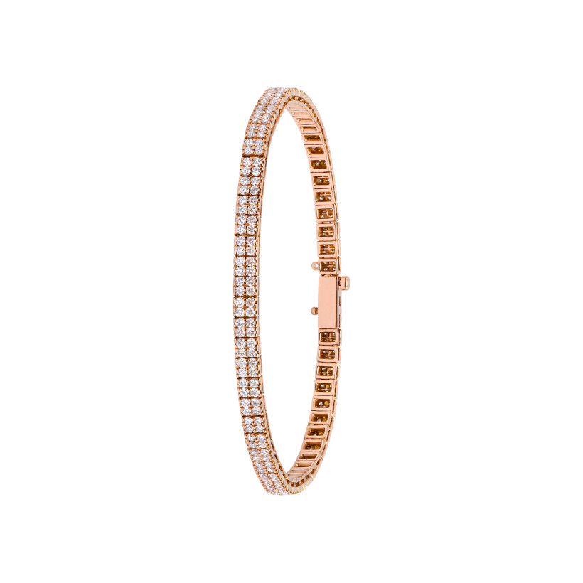 Bracelet Ligne en or rose et diamants