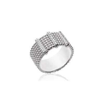 Bague en argent rhodié et oxydes de zirconium