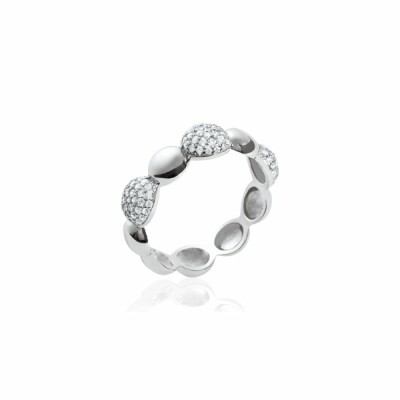 Bague en argent rhodié et oxydes de zirconium