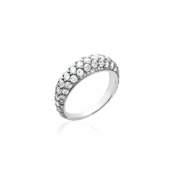 Bague en argent rhodié et oxydes de zirconium