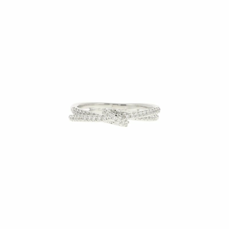 Lien ring, in white gold and diamonds