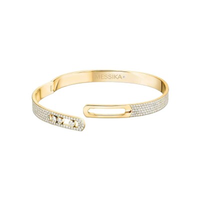 Bracelet bangle Messika Move Noa pavé en or jaune et diamants