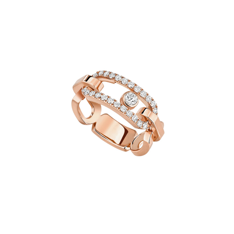 Messika Move Link ring, rose gold and diamonds