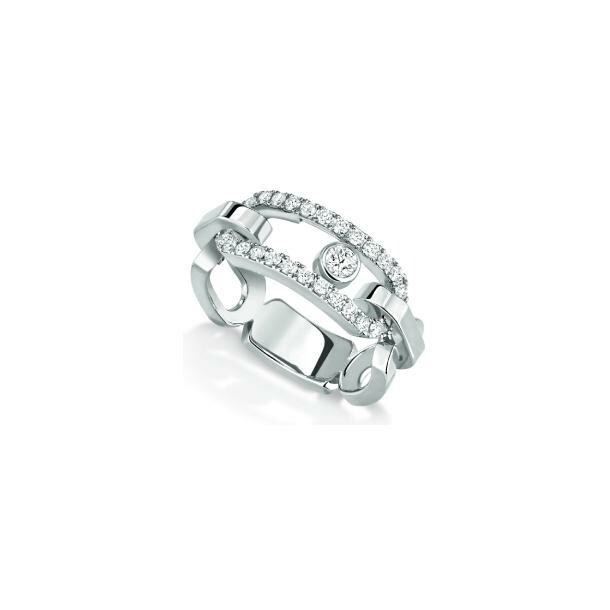 Messika Move Link ring, white gold and diamonds